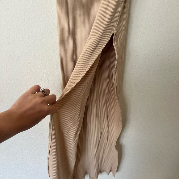 Tan Slit Maxi Dress - Picture 2 of 7